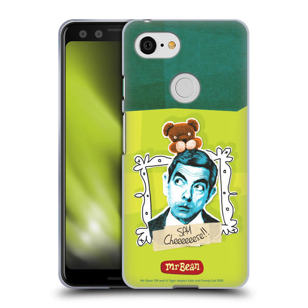 Mr. Bean Doodle Art Portrait Soft Gel Case for Google Pixel 3