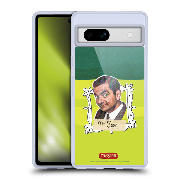 Mr. Bean Doodle Art With Teddy Soft Gel Case for Google Pixel 7a
