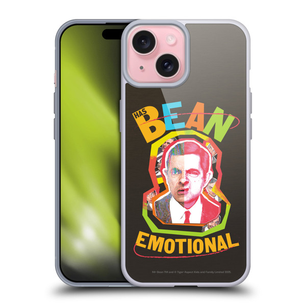 Mr. Bean Graphic Art Bean Emotional Soft Gel Case for Apple iPhone 15