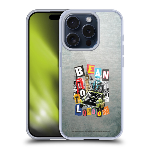 Mr. Bean Graphic Art Bean To London Soft Gel Case for Apple iPhone 15 Pro