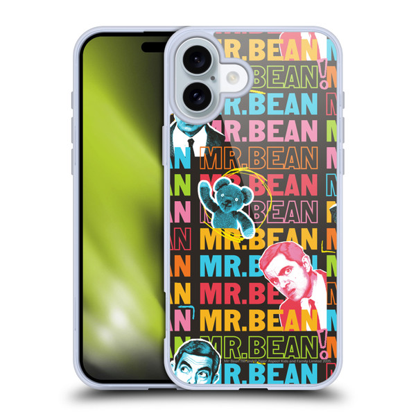 Mr. Bean Graphic Art With Teddy Soft Gel Case for Apple iPhone 16 Plus