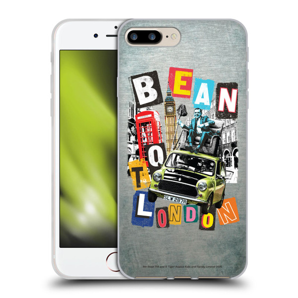Mr. Bean Graphic Art Bean To London Soft Gel Case for Apple iPhone 7 Plus / iPhone 8 Plus