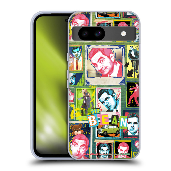 Mr. Bean Graphic Art Collage Soft Gel Case for Google Pixel 8a