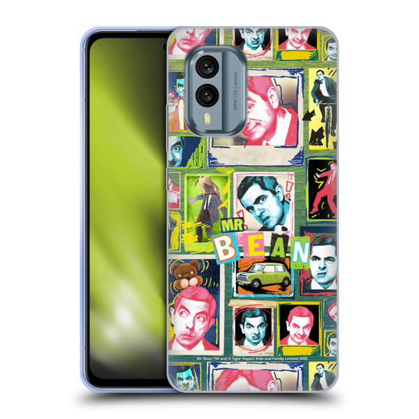 Mr. Bean Graphic Art Collage Soft Gel Case for Nokia X30