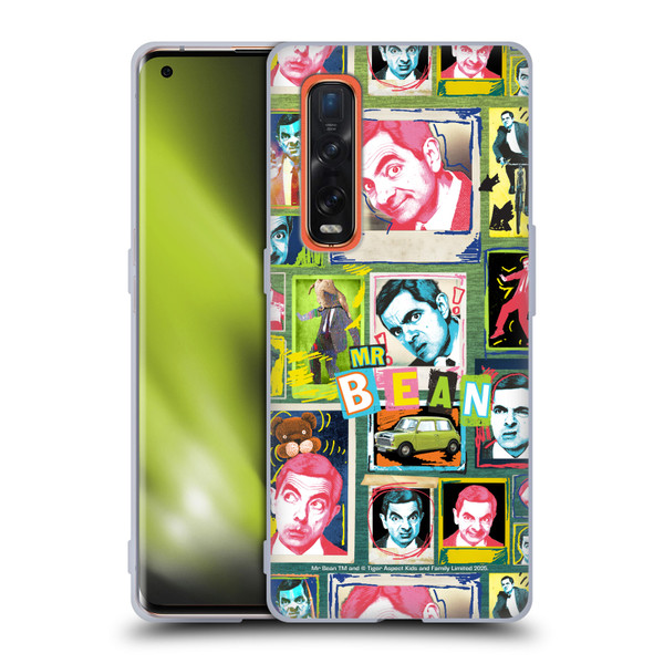 Mr. Bean Graphic Art Collage Soft Gel Case for OPPO Find X2 Pro 5G
