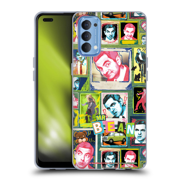 Mr. Bean Graphic Art Collage Soft Gel Case for OPPO Reno 4 5G