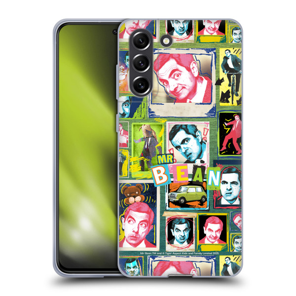 Mr. Bean Graphic Art Collage Soft Gel Case for Samsung Galaxy S21 FE 5G