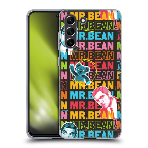 Mr. Bean Graphic Art With Teddy Soft Gel Case for Samsung Galaxy S21 FE 5G