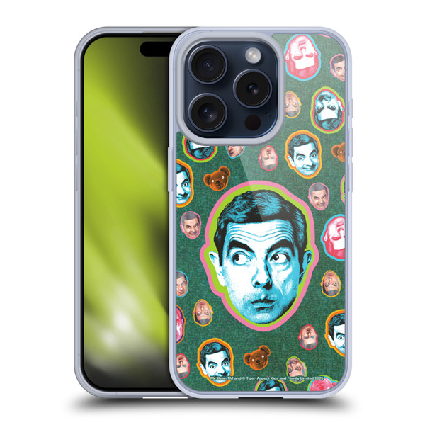 Mr. Bean Key Art Collage Soft Gel Case for Apple iPhone 15 Pro