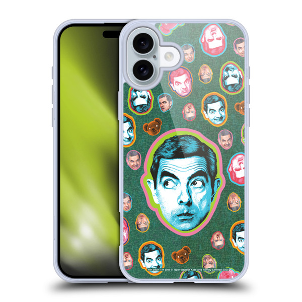 Mr. Bean Key Art Collage Soft Gel Case for Apple iPhone 16 Plus