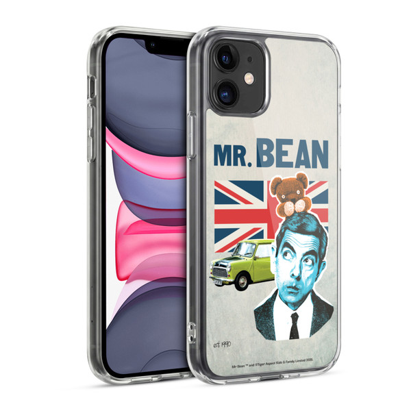 Mr. Bean London Art With Teddy Soft Gel Case for Apple iPhone 11