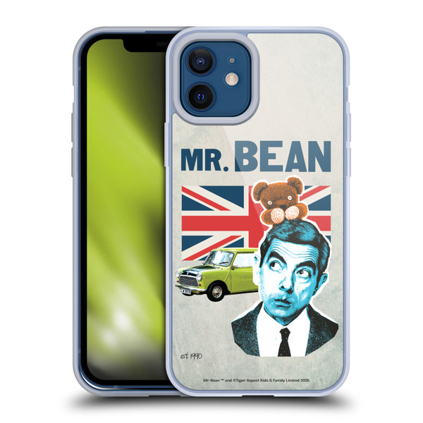 Mr. Bean London Art With Teddy Soft Gel Case for Apple iPhone 12 / iPhone 12 Pro