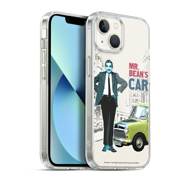 Mr. Bean London Art With Car Soft Gel Case for Apple iPhone 13
