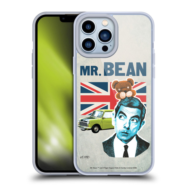 Mr. Bean London Art With Teddy Soft Gel Case for Apple iPhone 13 Pro Max