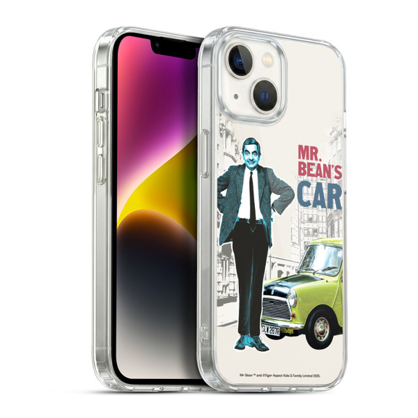 Mr. Bean London Art With Car Soft Gel Case for Apple iPhone 14