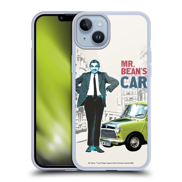 Mr. Bean London Art With Car Soft Gel Case for Apple iPhone 14 Plus