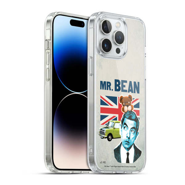 Mr. Bean London Art With Teddy Soft Gel Case for Apple iPhone 14 Pro Max & MagSafe
