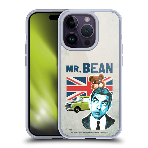 Mr. Bean London Art With Teddy Soft Gel Case for Apple iPhone 14 Pro
