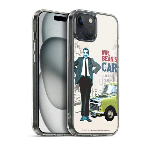 Mr. Bean London Art With Car Soft Gel Case for Apple iPhone 15 Plus & MagSafe