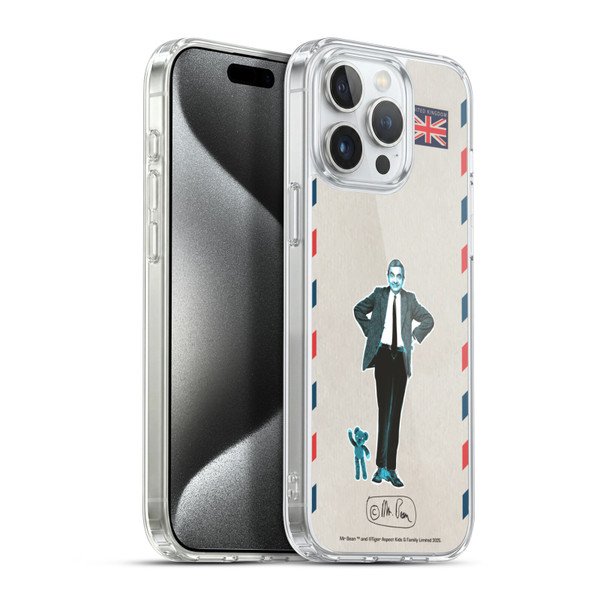 Mr. Bean London Art Postcard Soft Gel Case for Apple iPhone 15 Pro Max & MagSafe