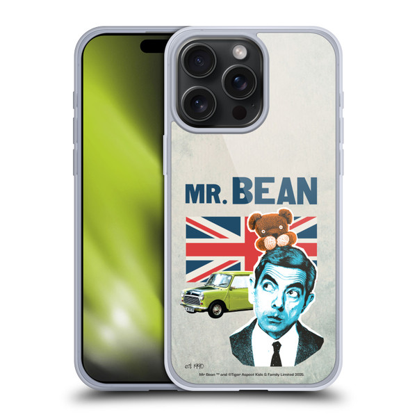 Mr. Bean London Art With Teddy Soft Gel Case for Apple iPhone 15 Pro Max