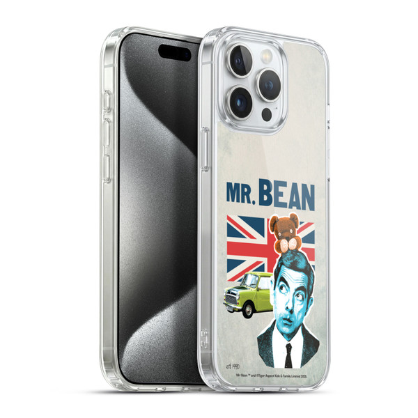 Mr. Bean London Art With Teddy Soft Gel Case for Apple iPhone 15 Pro Max & MagSafe