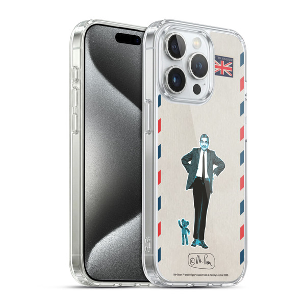 Mr. Bean London Art Postcard Soft Gel Case for Apple iPhone 15 Pro & MagSafe