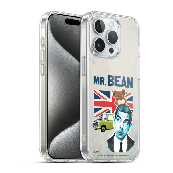 Mr. Bean London Art With Teddy Soft Gel Case for Apple iPhone 15 Pro & MagSafe