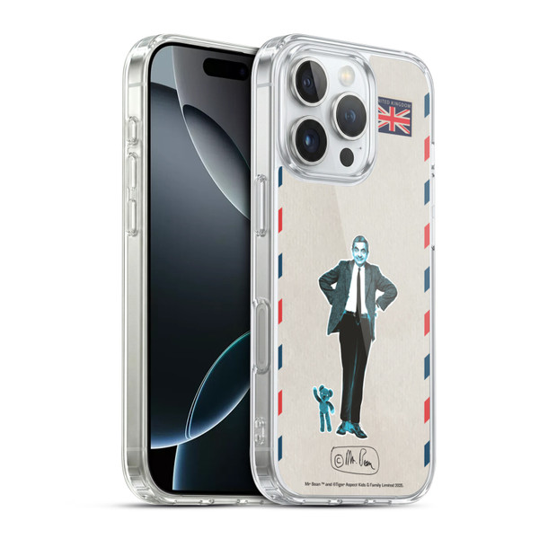 Mr. Bean London Art Postcard Soft Gel Case for Apple iPhone 16 Pro & MagSafe