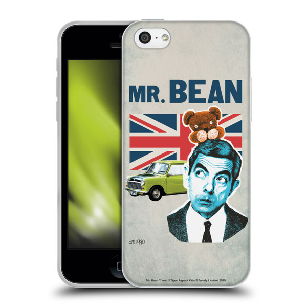 Mr. Bean London Art With Teddy Soft Gel Case for Apple iPhone 5c