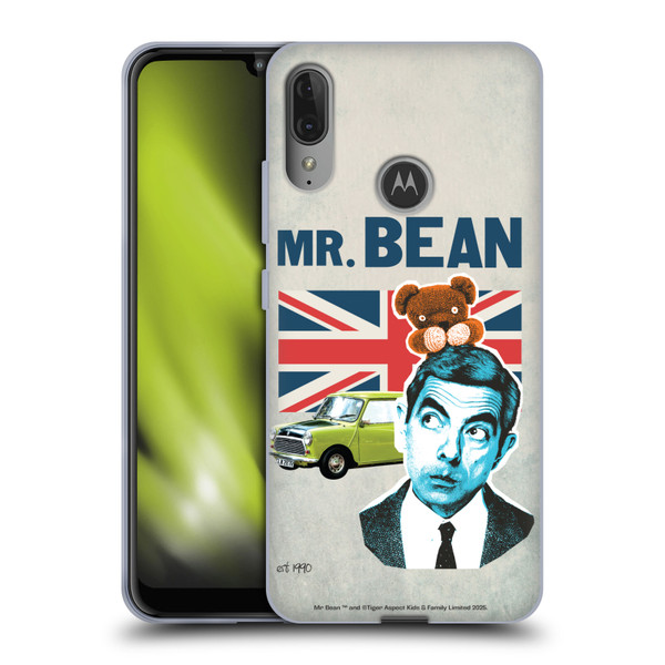 Mr. Bean London Art With Teddy Soft Gel Case for Motorola Moto E6 Plus