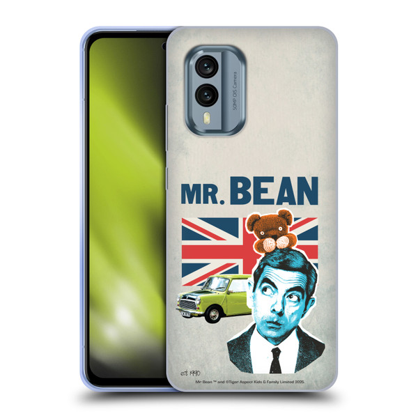 Mr. Bean London Art With Teddy Soft Gel Case for Nokia X30