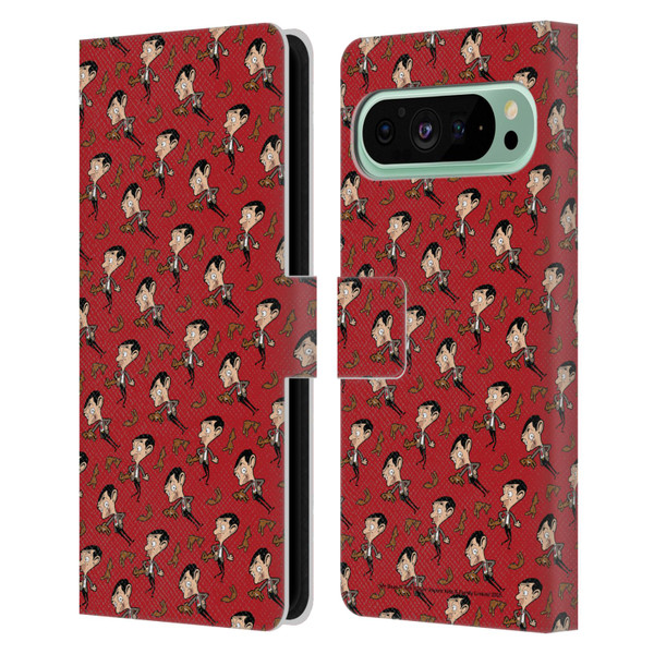 Mr. Bean: The Animated Series Graphic Art Teddy Pattern Leather Book Wallet Case Cover For Google Pixel 9 Pro XL