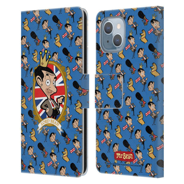 Mr. Bean: The Animated Series Graphic Art Royal Bean Leather Book Wallet Case Cover For Apple iPhone 14