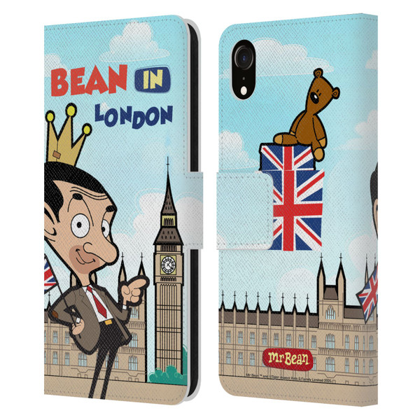 Mr. Bean: The Animated Series Graphic Art Bean In London Leather Book Wallet Case Cover For Apple iPhone XR