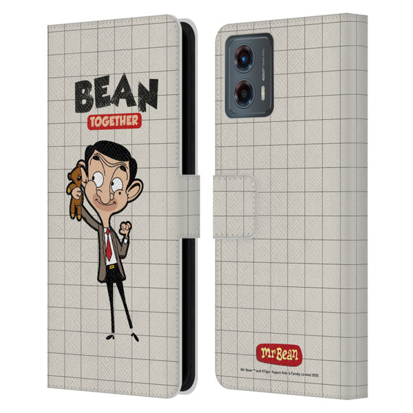 Mr. Bean: The Animated Series Graphic Art With Teddy Leather Book Wallet Case Cover For Motorola Moto G (2023)