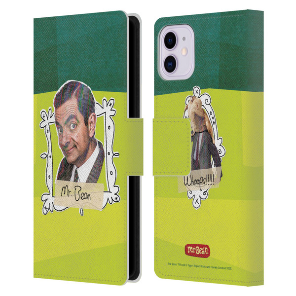 Mr. Bean Doodle Art Portrait Leather Book Wallet Case Cover For Apple iPhone 11
