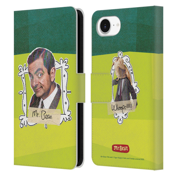 Mr. Bean Doodle Art Portrait Leather Book Wallet Case Cover For Apple iPhone 16e