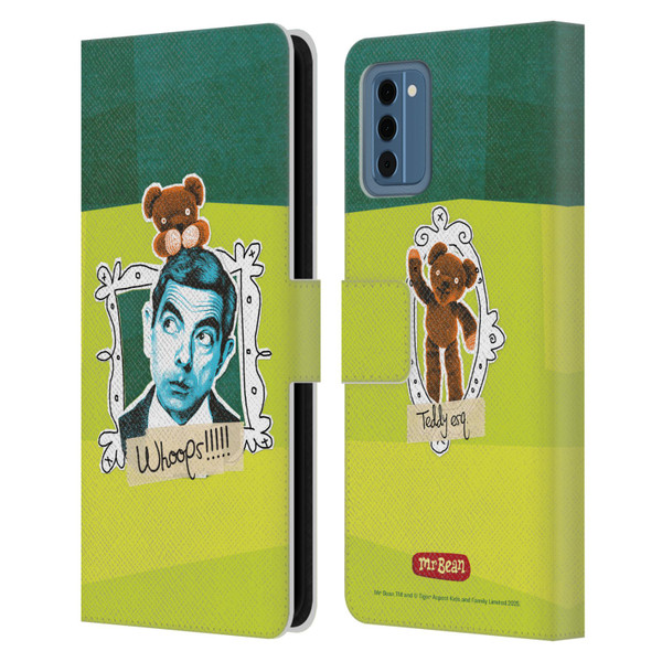 Mr. Bean Doodle Art With Teddy Leather Book Wallet Case Cover For Nokia NC300