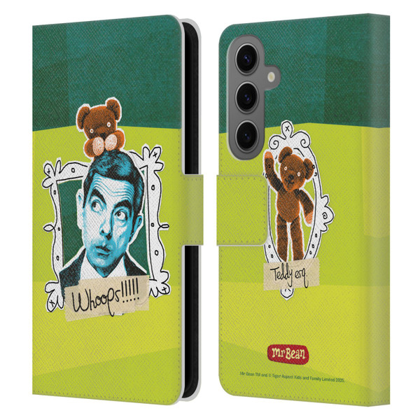 Mr. Bean Doodle Art With Teddy Leather Book Wallet Case Cover For Samsung Galaxy S25 Mr. Bean Doodle Art With Teddy Leather Book Wallet Case Cover For Samsung Galaxy S25