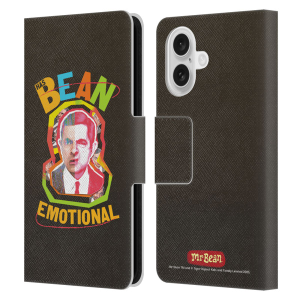 Mr. Bean Graphic Art Bean Emotional Leather Book Wallet Case Cover For Apple iPhone 16