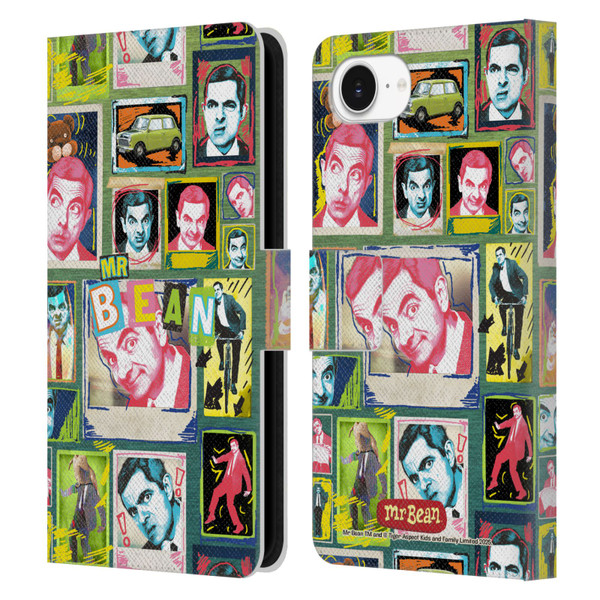 Mr. Bean Graphic Art Collage Leather Book Wallet Case Cover For Apple iPhone 16e / Apple iPhone 17e