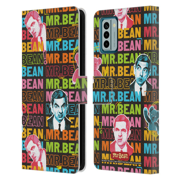 Mr. Bean Graphic Art With Teddy Leather Book Wallet Case Cover For Nokia G42