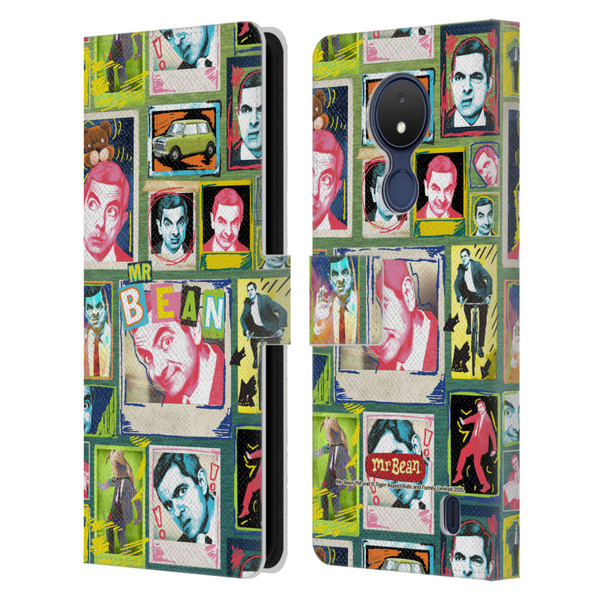Mr. Bean Graphic Art Collage Leather Book Wallet Case Cover For Nokia C21