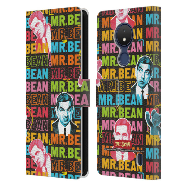 Mr. Bean Graphic Art With Teddy Leather Book Wallet Case Cover For Nokia C21