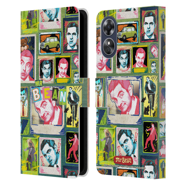 Mr. Bean Graphic Art Collage Leather Book Wallet Case Cover For OPPO A17