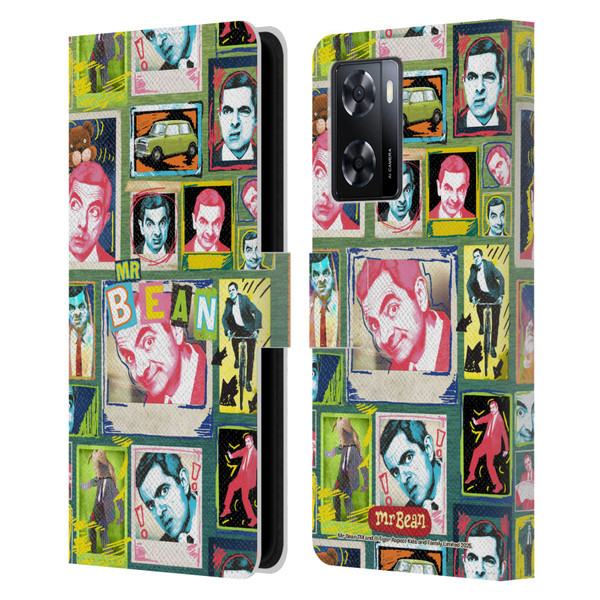 Mr. Bean Graphic Art Collage Leather Book Wallet Case Cover For OPPO A57s