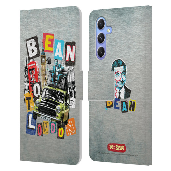Mr. Bean Graphic Art Bean To London Leather Book Wallet Case Cover For Samsung Galaxy A34 5G