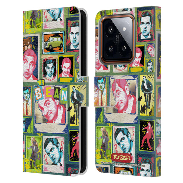 Mr. Bean Graphic Art Collage Leather Book Wallet Case Cover For Xiaomi 14