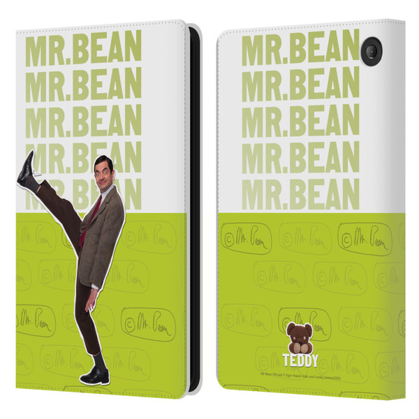 Mr. Bean Key Art Portrait Leather Book Wallet Case Cover For Amazon Fire 7 2022